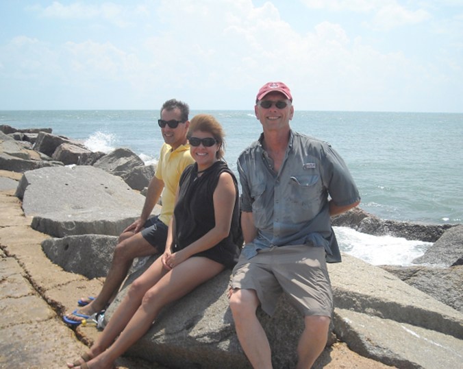 Port Aransas, Texas: My brother Dave, me, and Hook.